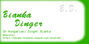 bianka dinger business card